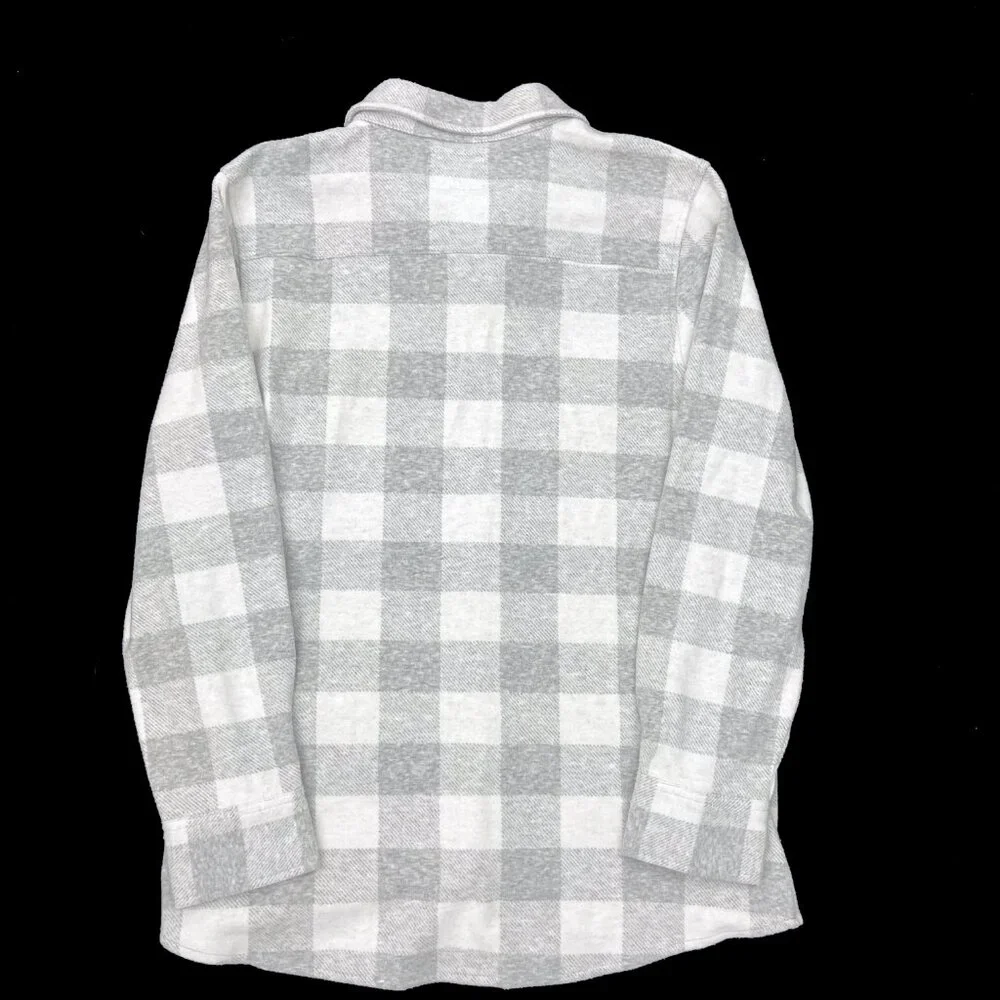 Members Mark Favorite Plaid Top Womens M Gray White Plaid Shacket NEW NWT - Picture 4 of 4